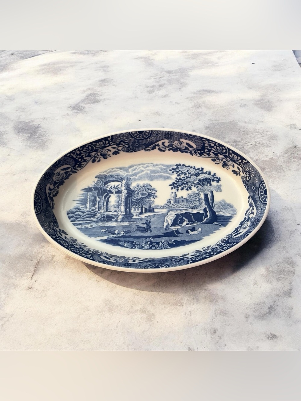 Spode Blue Italian Oval Rim Dish